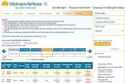 Hướng dẫn đặt vé máy bay Vietnam Airlines online nhanh nhất