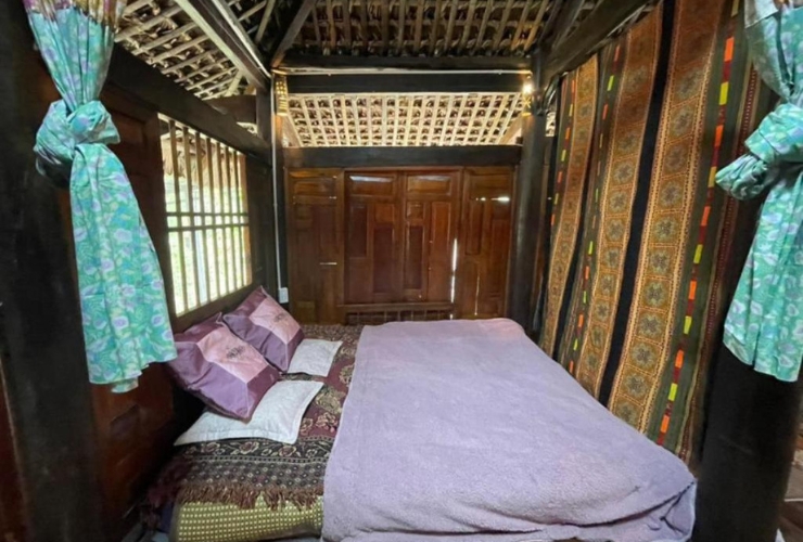 Không gian phòng nghỉ ấm cúng, đậm chất vùng cao