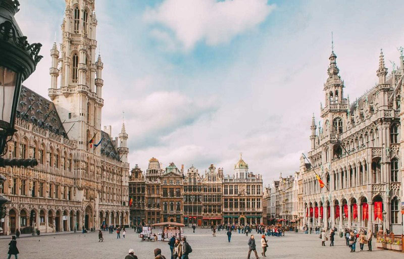 Trung tâm thành phố Brussels với những tòa nhà có lối kiến trúc độc đáo